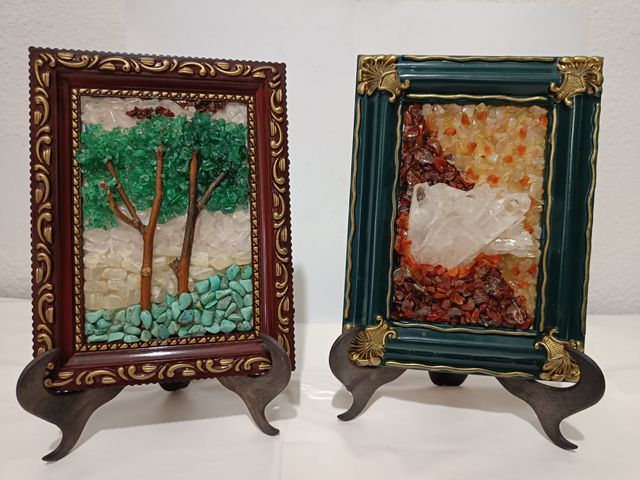 2 quadrati di pietre semipreziose