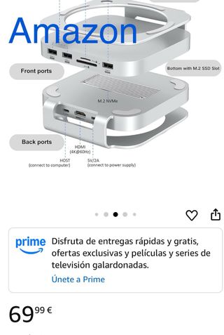Soporte Aluminio Mac mini M4/M4 Pro 2024