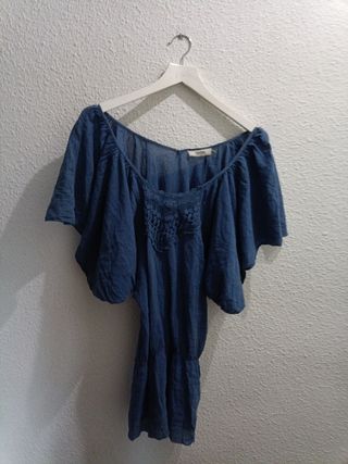 Blusón playero Shein azul