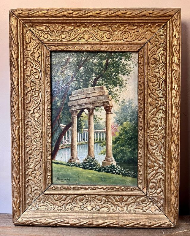 Escuela francesa S. XIX. Dos óleos del Grand Tour 