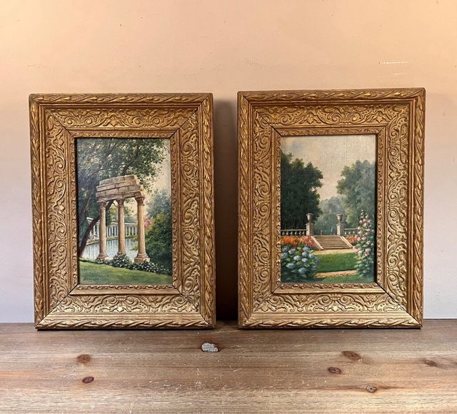 Escuela francesa S. XIX. Dos óleos del Grand Tour 