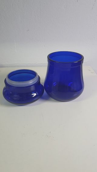 Barattolo vetro blu vintage