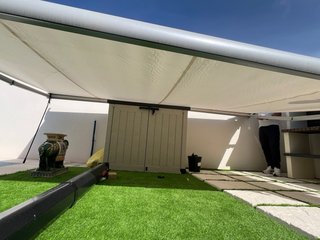 Toldo cofre 4.30x2.6 - Gris/Blanco