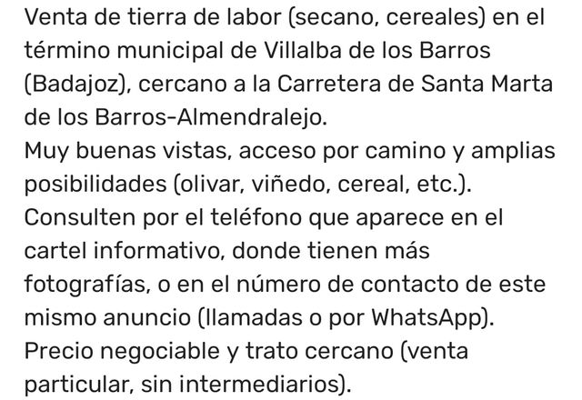 Finca rústica en Villalba-Almendralejo