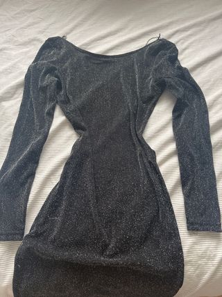 Vestido fiesta brillo-espalda abierta