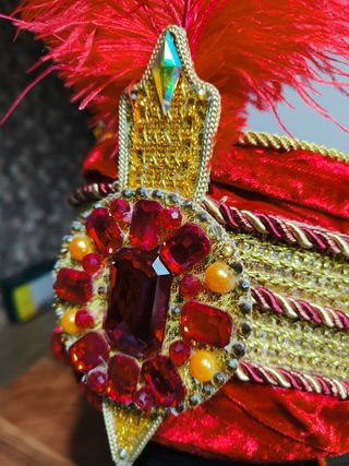 Turbante Rey Mago: Rojo y Dorado