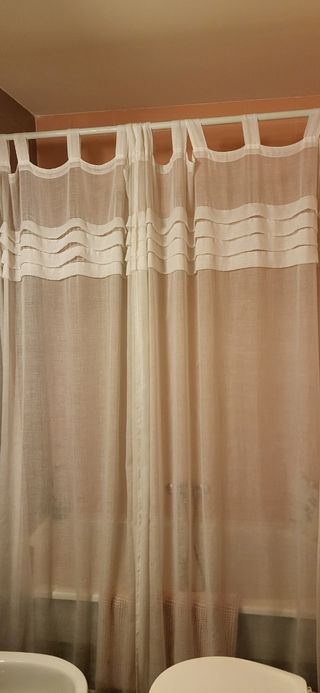 Cortinas de baño blancas - 2 uds.