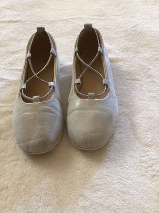 Ballerine bimba glitter argento 35