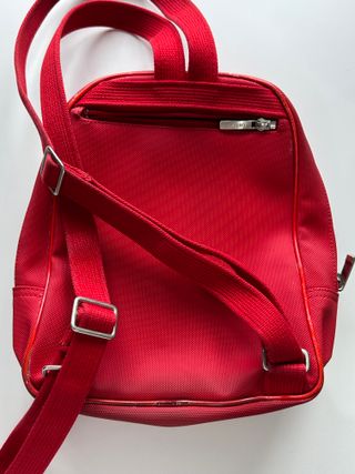 Bolso Mochila Lacoste Vintage Rojo Mujer