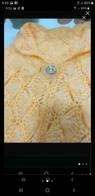 Poncho TOQUILLA amarillo hecho a mano