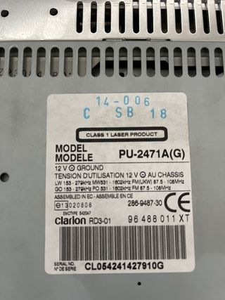Radio original Peugeot 307