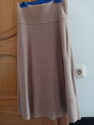 Falda larga Zara - beige
