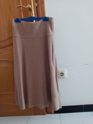Falda larga Zara - beige