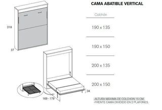 CAMA ABATIBLE CON ARMARIOS RMB408