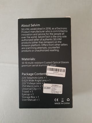 Lentes y objetivos Selvin para telefono móvil