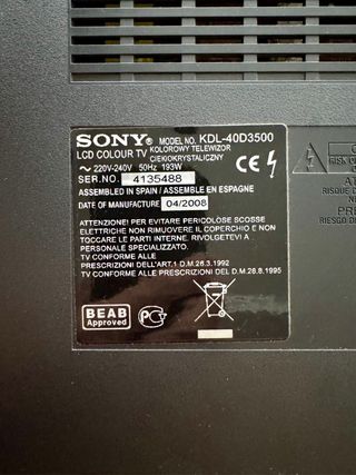 TV Sony Bravia KDL-40D3500 + TDT HD