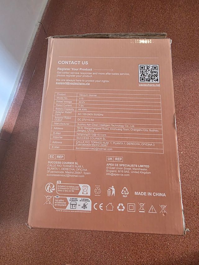 Aspiradora VACTechPro V15 sin cable