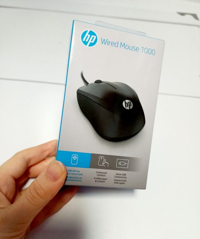Ratón HP Wired Mouse 1000 - Negro