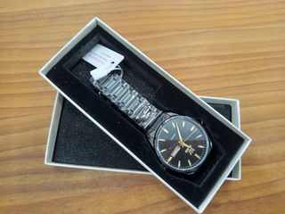 Reloj Olevs Hombre Metal Negro en su caja 