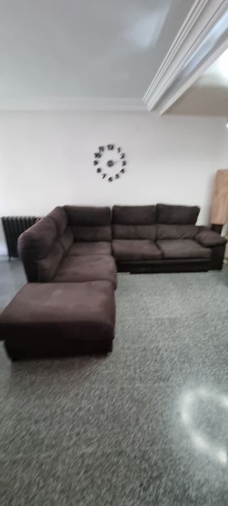 Sofá rinconera marrón - 3 plazas + 2 plazas