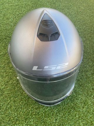 Casco moto LS2 plata