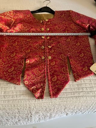 Chambra baturra brocada dorada rosa T-5