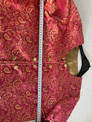 Chambra baturra brocada dorada rosa T-5