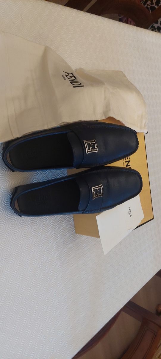 Mocassini Fendi Roma blu