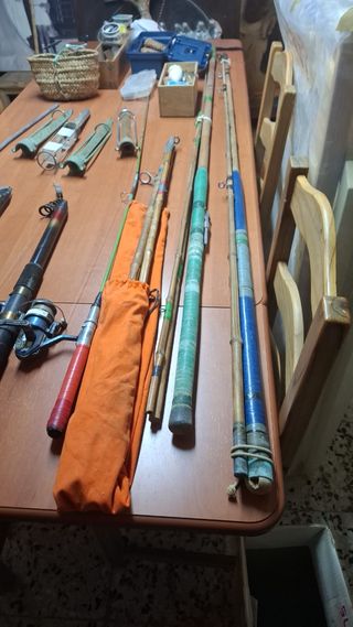 Lote de Cañas y Carretes Pesca