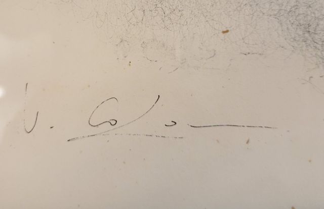 Litografía de una Fuente ornamental con angeles