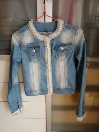 Chaqueta vaquera perlas