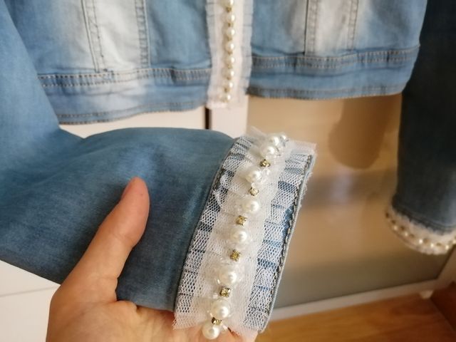 Chaqueta vaquera perlas