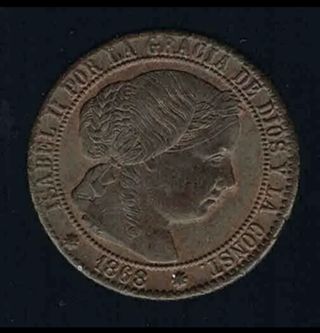 1 CÉNTIMO DE ESCUDO de ISABEL II 1868 BA EBC+