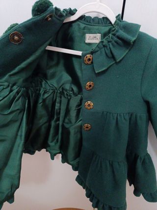 Abrigo niña verde, talla 3