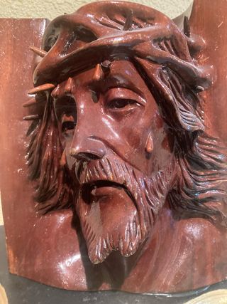 Figura Cristo Caoba Artesanal