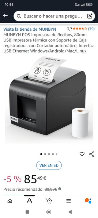 Impresora térmica negra
