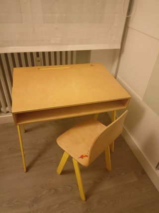 Pupitre infantil madera - amarillo