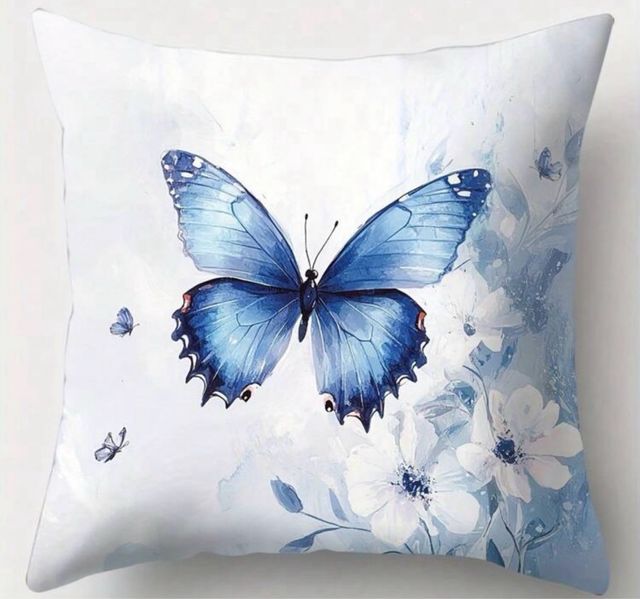 Fundas almohadas mariposas azules 40x40cm