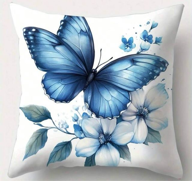 Fundas almohadas mariposas azules 40x40cm