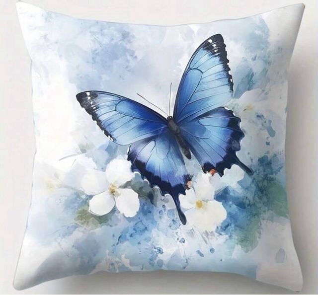 Fundas almohadas mariposas azules 40x40cm