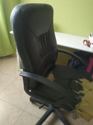 Silla oficina - negra, piel sintética