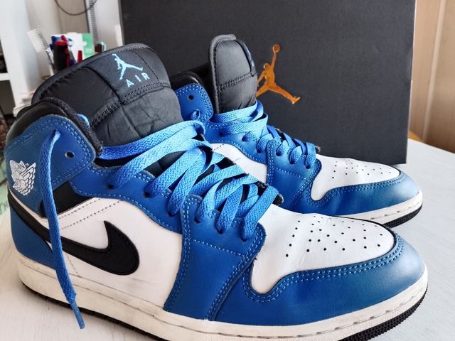 Air Jordan 1 Mid - Zapatillas Azul/Blanco