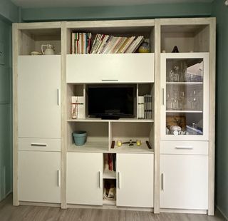 Armario modular blanco y beige