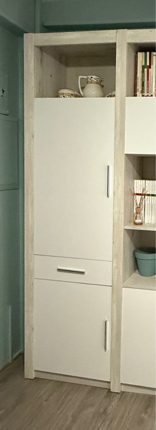 Armario modular blanco y beige