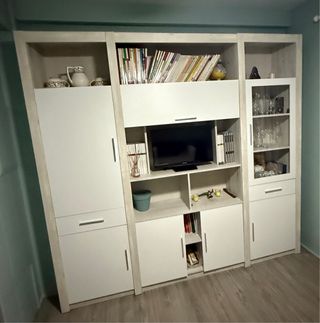 Armario modular blanco y beige