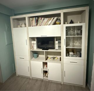 Armario modular blanco y beige