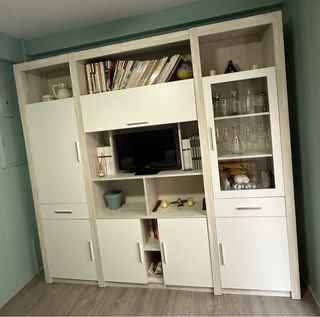 Armario modular blanco y beige