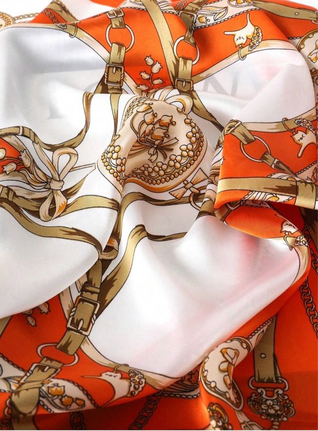 Pañuelo Satinado 70cm | Foulard naranja - Nuevo