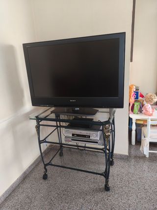 Mueble TV forja y cristal