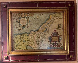 Mapa antiguo Palestina enmarcado